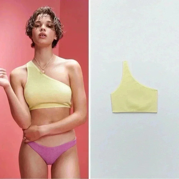 NWT ZARA Terrycloth Asymmetrical Top M - Picture 2 of 8